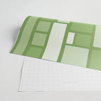 Modulus Retro Modern Geometric Pattern in Vintage Green Wrapping Paper Gallery Image 2