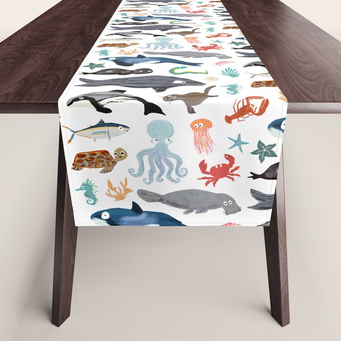 Sea Change: Ocean Animals Table Runner Gallery Image 1