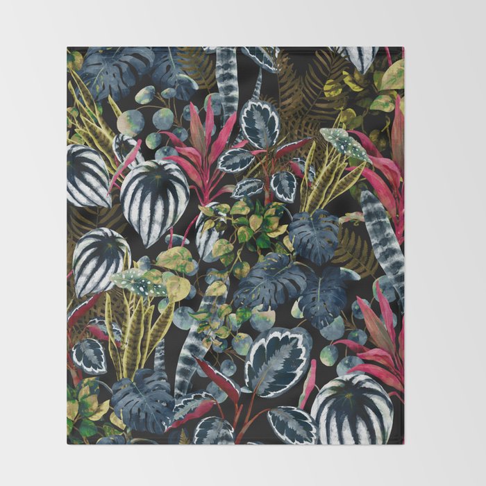 Tropical Night Garden  XX Throw Blanket Gallery Image 2