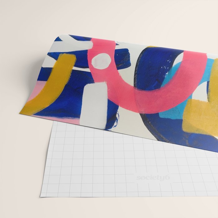 Graffiti Colorful Funky Acrylic Painting Pink Blue Yellow Patterns Shapes by Ejaaz Haniff Wrapping Paper Gallery Image 2