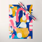 Graffiti Colorful Funky Acrylic Painting Pink Blue Yellow Patterns Shapes by Ejaaz Haniff Wrapping Paper Gallery Image 1
