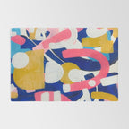 Graffiti Colorful Funky Acrylic Painting Pink Blue Yellow Patterns Shapes by Ejaaz Haniff Rug Gallery Image 2