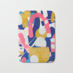 Graffiti Colorful Funky Acrylic Painting Pink Blue Yellow Patterns Shapes by Ejaaz Haniff Bath Mat Gallery Image 1