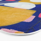 Graffiti Colorful Funky Acrylic Painting Pink Blue Yellow Patterns Shapes by Ejaaz Haniff Bath Mat Gallery Image 3