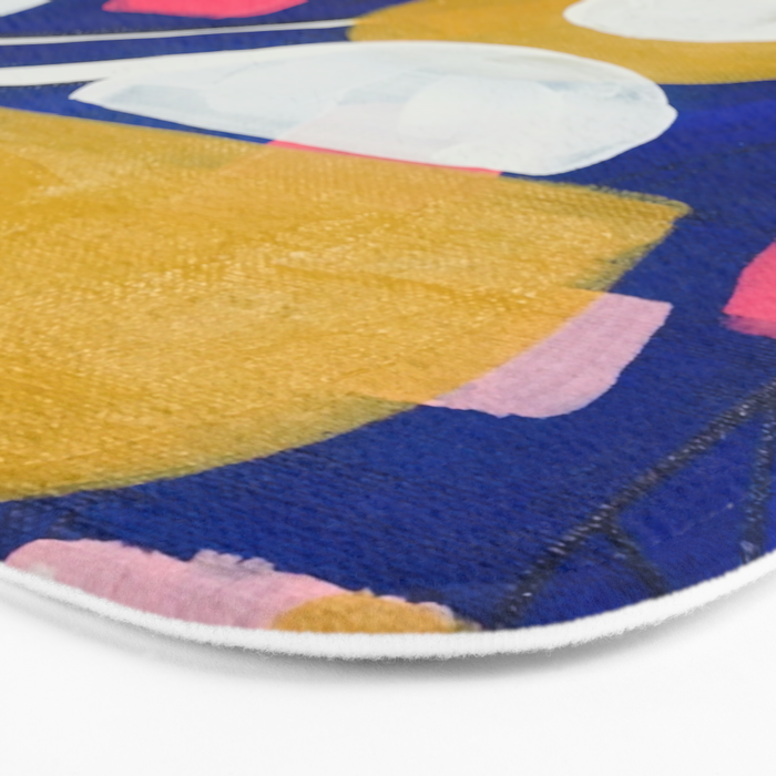 Graffiti Colorful Funky Acrylic Painting Pink Blue Yellow Patterns Shapes by Ejaaz Haniff Bath Mat Gallery Image 3