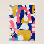 Graffiti Colorful Funky Acrylic Painting Pink Blue Yellow Patterns Shapes by Ejaaz Haniff Stationery Card Gallery Image 2