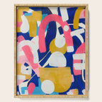 Graffiti Colorful Funky Acrylic Painting Pink Blue Yellow Patterns Shapes by Ejaaz Haniff Serving Tray Gallery Image 1