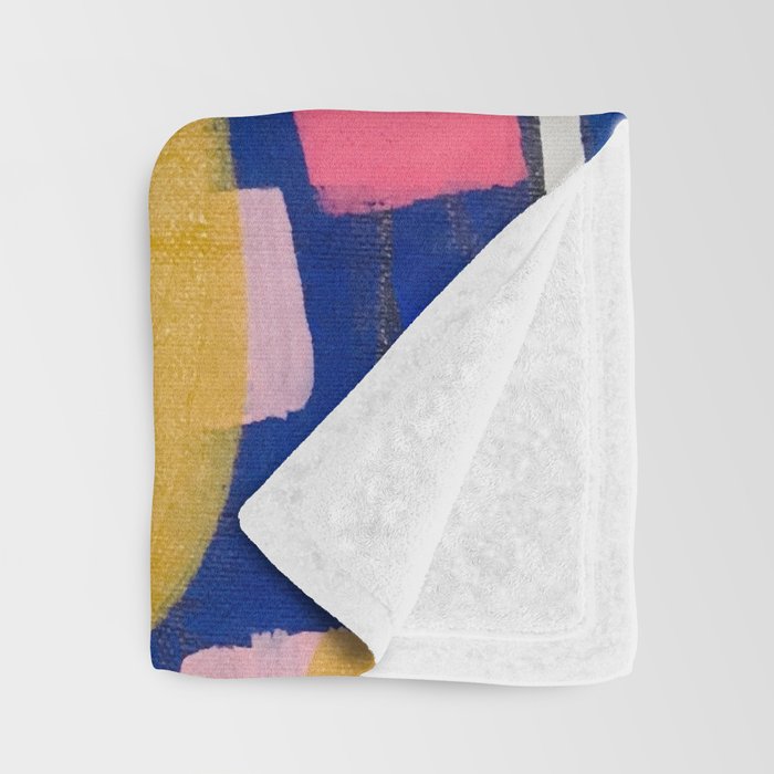 Graffiti Colorful Funky Acrylic Painting Pink Blue Yellow Patterns Shapes by Ejaaz Haniff Throw Blanket Gallery Image 3