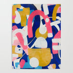 Graffiti Colorful Funky Acrylic Painting Pink Blue Yellow Patterns Shapes by Ejaaz Haniff Poster Gallery Image 4