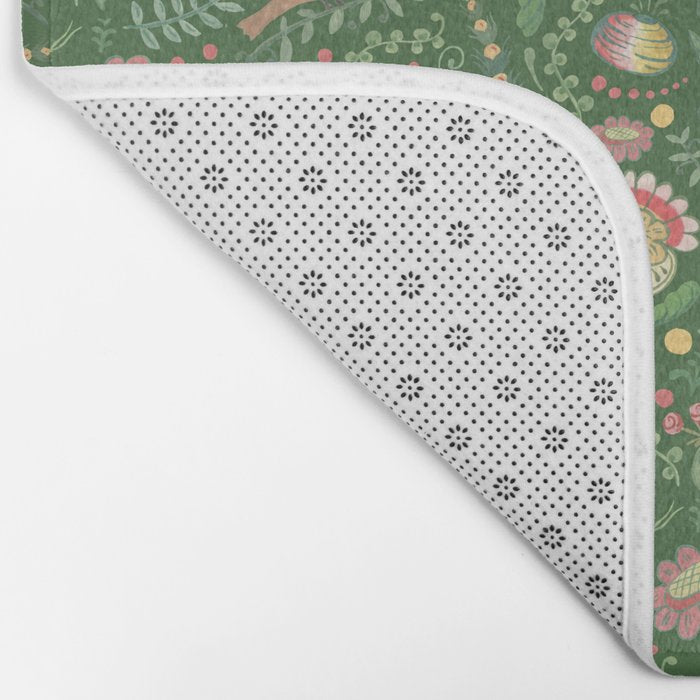 Swedish Floral - Green Bath Mat Gallery Image 2
