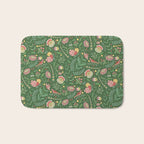 Swedish Floral - Green Bath Mat Gallery Image 1