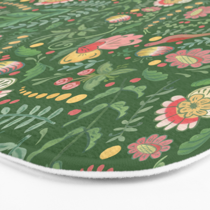 Swedish Floral - Green Bath Mat Gallery Image 3