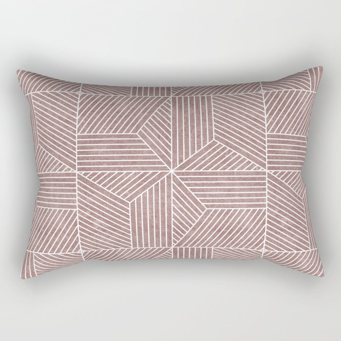 bohemian geometric tiles - mauve Rectangular Pillow Gallery Image 2