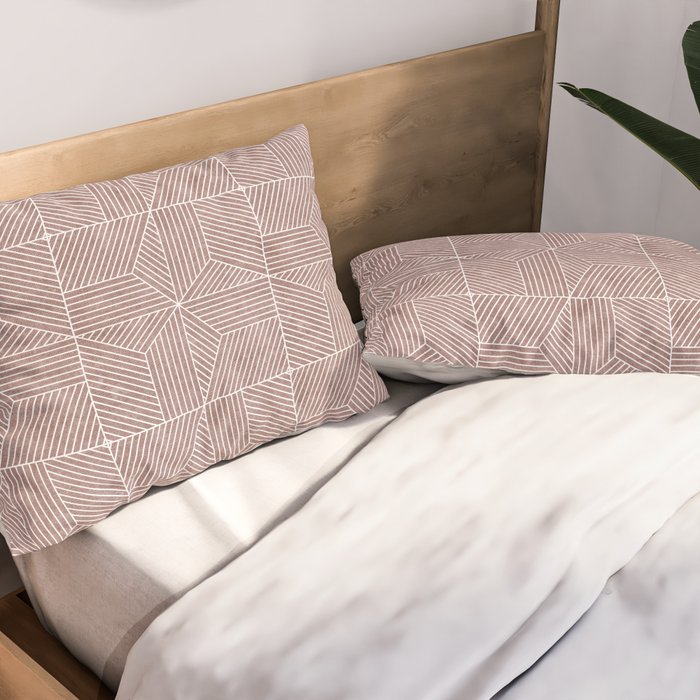 bohemian geometric tiles - mauve Pillow Sham Gallery Image 2