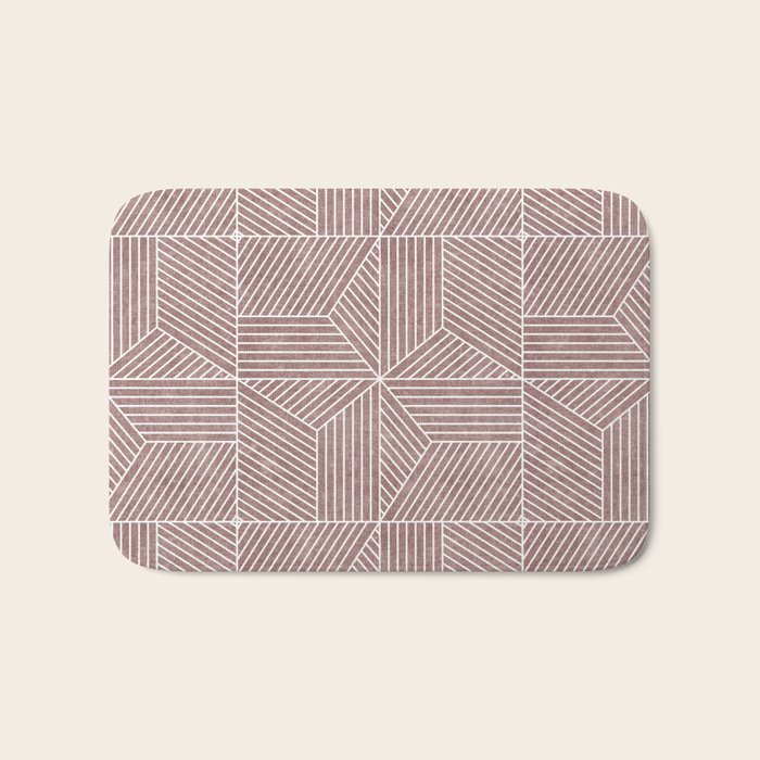 bohemian geometric tiles - mauve Bath Mat Gallery Image 1