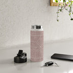 bohemian geometric tiles - mauve Water Bottle Gallery Image 4