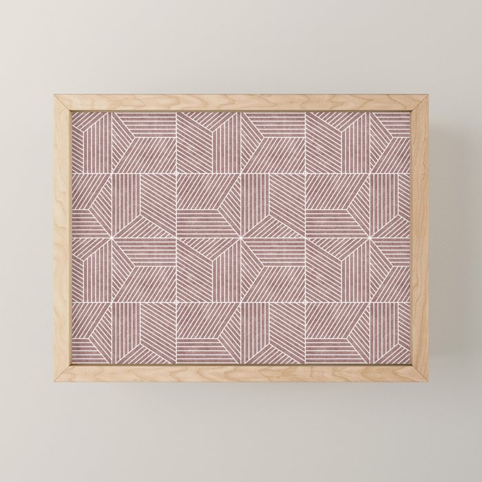 bohemian geometric tiles - mauve Mini Art Print Gallery Image 1