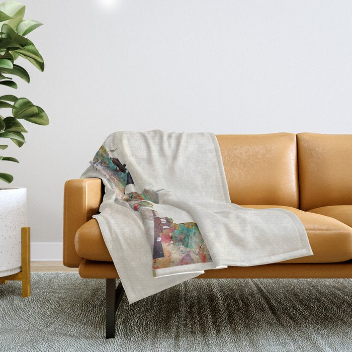 fresno skyline Throw Blanket Gallery Image 1