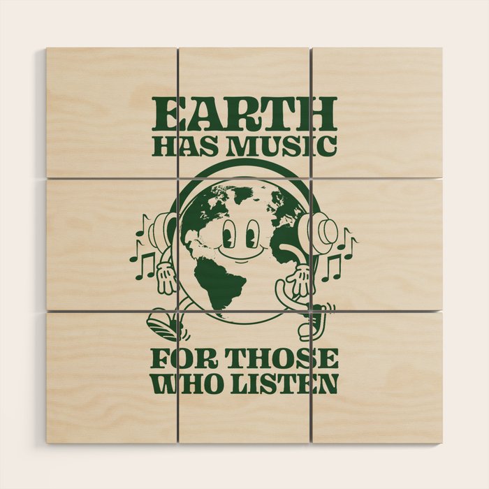Earth Silent Disco Wood Wall Art Gallery Image 1
