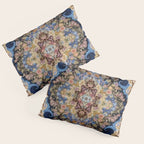 Antique Vintage Persian Rug Abstract Floral Pattern in Taupe Burgundy Navy Pillow Sham Gallery Image 3