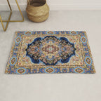 Antique Vintage Persian Rug Abstract Floral Pattern in Taupe Burgundy Navy Rug Gallery Image 1