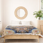 Antique Vintage Persian Rug Abstract Floral Pattern in Taupe Burgundy Navy Duvet Cover Gallery Image 3