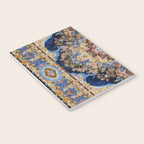 Antique Vintage Persian Rug Abstract Floral Pattern in Taupe Burgundy Navy Notebook Gallery Image 3
