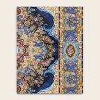 Antique Vintage Persian Rug Abstract Floral Pattern in Taupe Burgundy Navy Notebook Gallery Image 4