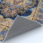 Antique Vintage Persian Rug Abstract Floral Pattern in Taupe Burgundy Navy Rug Gallery Image 4