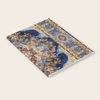 Antique Vintage Persian Rug Abstract Floral Pattern in Taupe Burgundy Navy Notebook Gallery Image 2