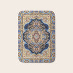 Antique Vintage Persian Rug Abstract Floral Pattern in Taupe Burgundy Navy Bath Mat Gallery Image 1
