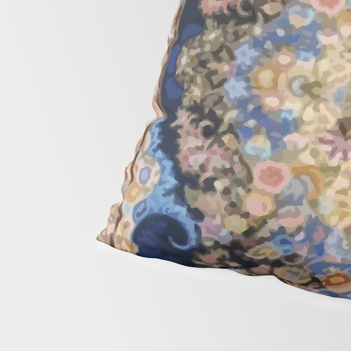 Antique Vintage Persian Rug Abstract Floral Pattern in Taupe Burgundy Navy Pillow Sham Gallery Image 4