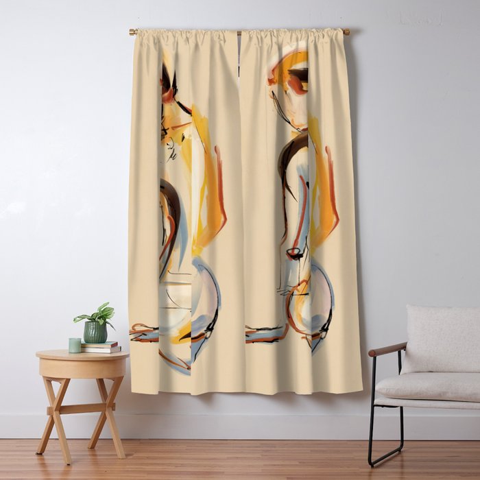 Female Figure Line Art 8 Window Curtain Gallery Image 5