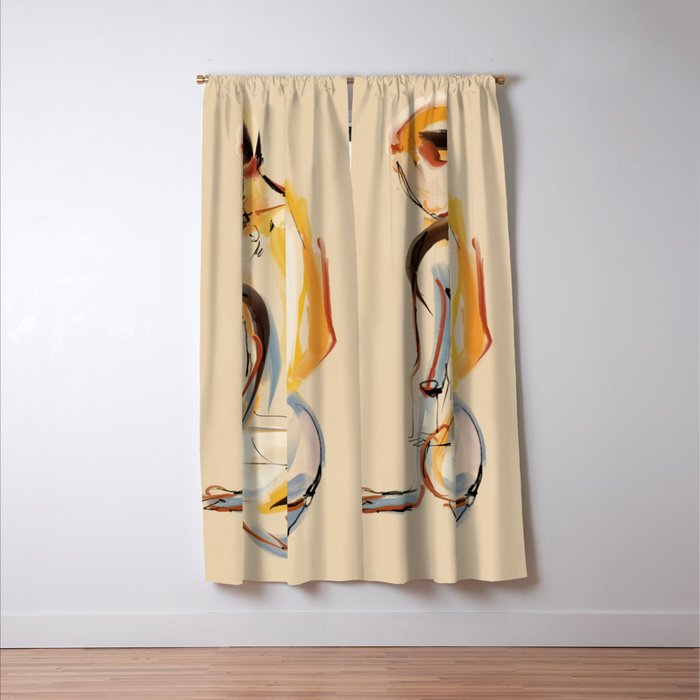 Female Figure Line Art 8 Window Curtain Gallery Image 3
