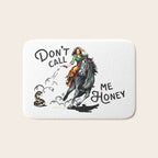 "Don't Call Me Honey" Cowgirl On Horseback Shooting a Rattlesnake Bath Mat Gallery Image 1