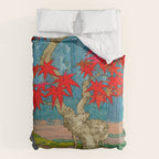 Nishigi's Goddess - Nature Ukiyo Landscape in Red, Green & Blue Comforter Gallery Image 6