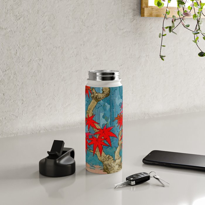 Nishigi's Goddess - Nature Ukiyo Landscape in Red, Green & Blue Water Bottle Gallery Image 4