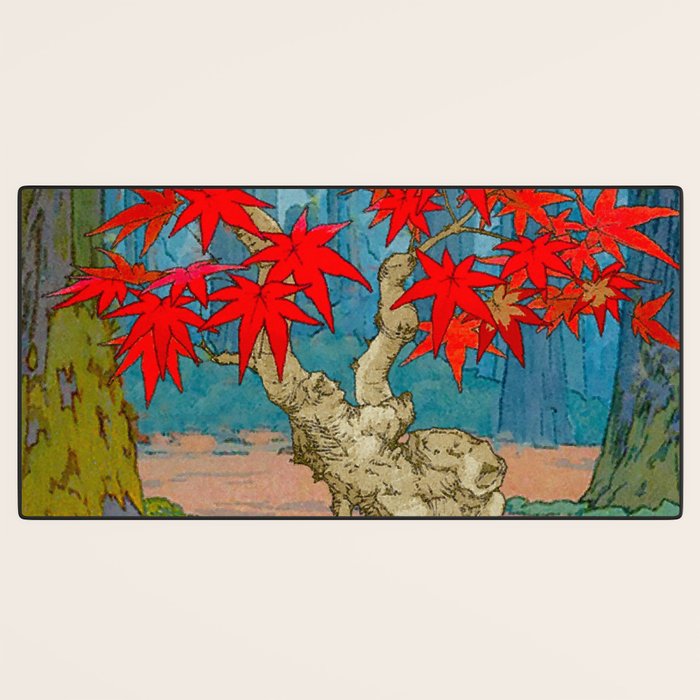 Nishigi's Goddess - Nature Ukiyo Landscape in Red, Green & Blue Desk Mat Gallery Image 3