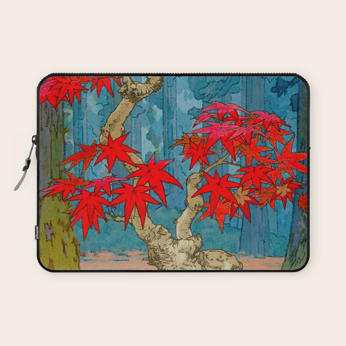 Nishigi's Goddess - Nature Ukiyo Landscape in Red, Green & Blue Laptop Sleeve Gallery Image 1