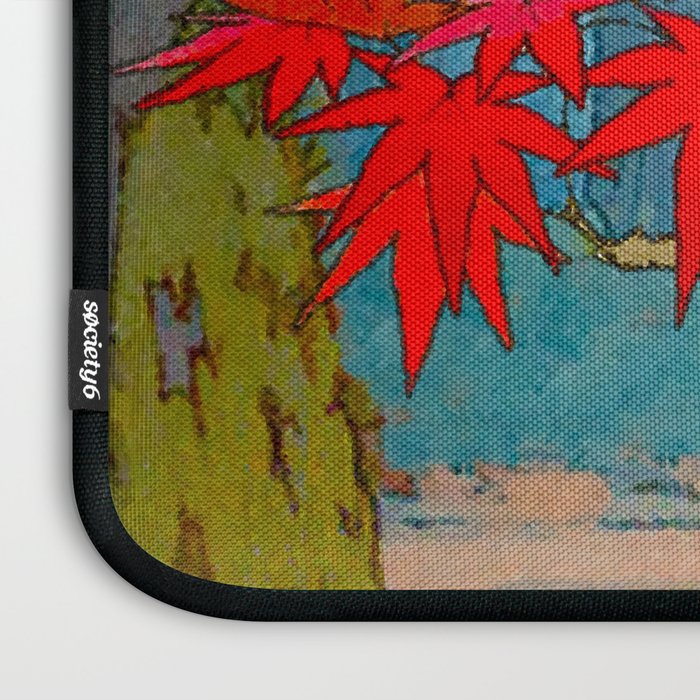 Nishigi's Goddess - Nature Ukiyo Landscape in Red, Green & Blue Laptop Sleeve Gallery Image 3