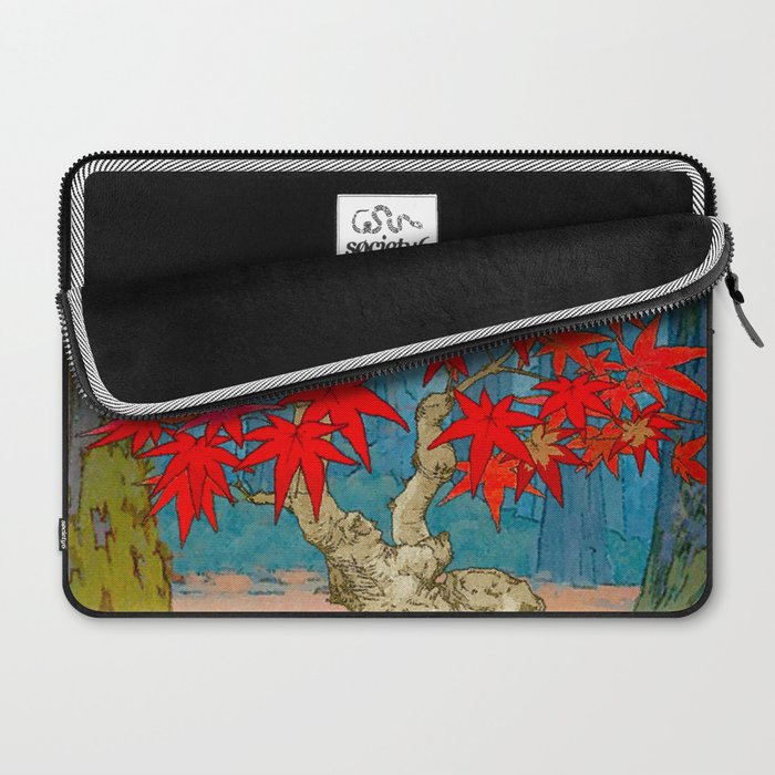 Nishigi's Goddess - Nature Ukiyo Landscape in Red, Green & Blue Laptop Sleeve Gallery Image 2