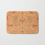 Flowery Vines V // 16th Century Contemporary Red Blue Yellow Colorful Ornate Accent Rug Pattern Bath Mat Gallery Image 1