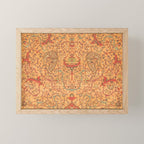 Flowery Vines V // 16th Century Contemporary Red Blue Yellow Colorful Ornate Accent Rug Pattern Mini Art Print Gallery Image 1