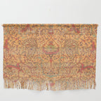 Flowery Vines V // 16th Century Contemporary Red Blue Yellow Colorful Ornate Accent Rug Pattern Wall Hanging Gallery Image 1