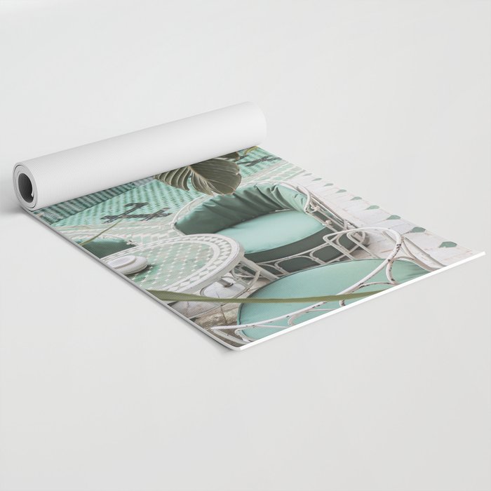Travel Photography Art Print | Tropical Plant Leaves In Marrakech Photo | Green Pool Interior Design Yoga Mat Gallery Image 2