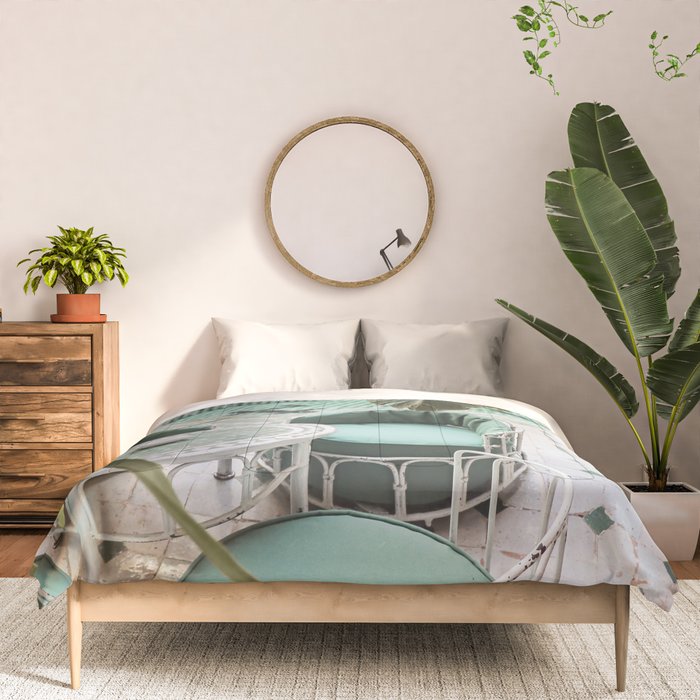 Travel Photography Art Print | Tropical Plant Leaves In Marrakech Photo | Green Pool Interior Design Comforter Gallery Image 3