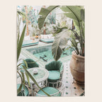 Travel Photography Art Print | Tropical Plant Leaves In Marrakech Photo | Green Pool Interior Design Poster Gallery Image 4