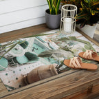 Travel Photography Art Print | Tropical Plant Leaves In Marrakech Photo | Green Pool Interior Design Outdoor Rug Gallery Image 2