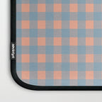 Gingham Check Pattern in Light Blue and Peach Laptop Sleeve Gallery Image 3