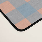 Gingham Check Pattern in Light Blue and Peach Desk Mat Gallery Image 4